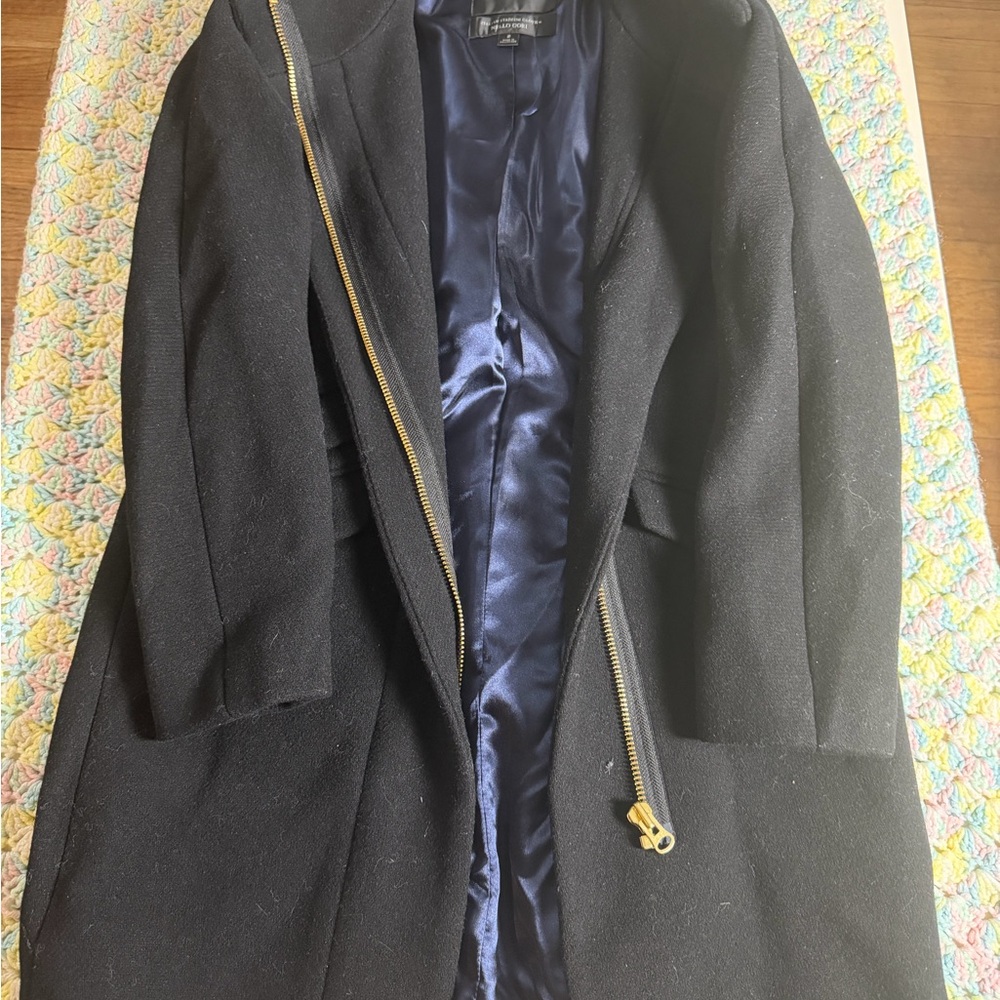 J. Crew Black Coat with Gold Zipper